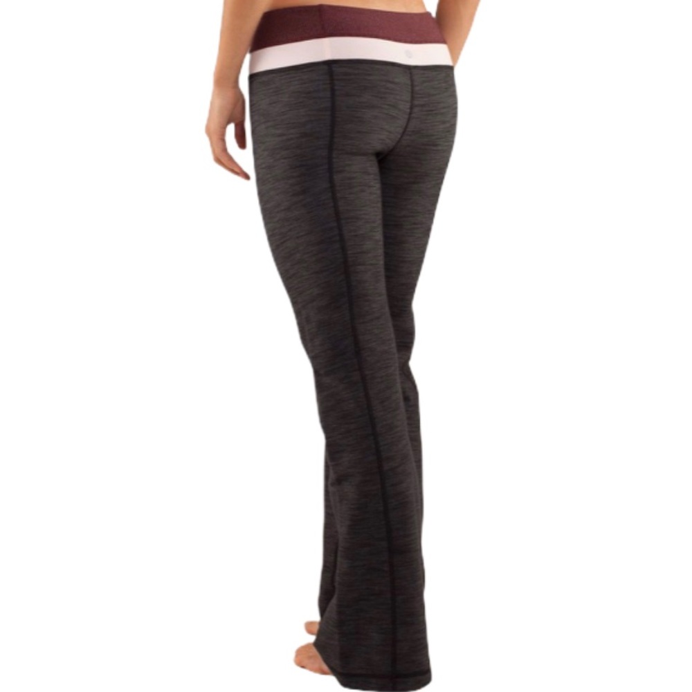 lululemon athletica Heathered Black and Burgundy Flare Pants